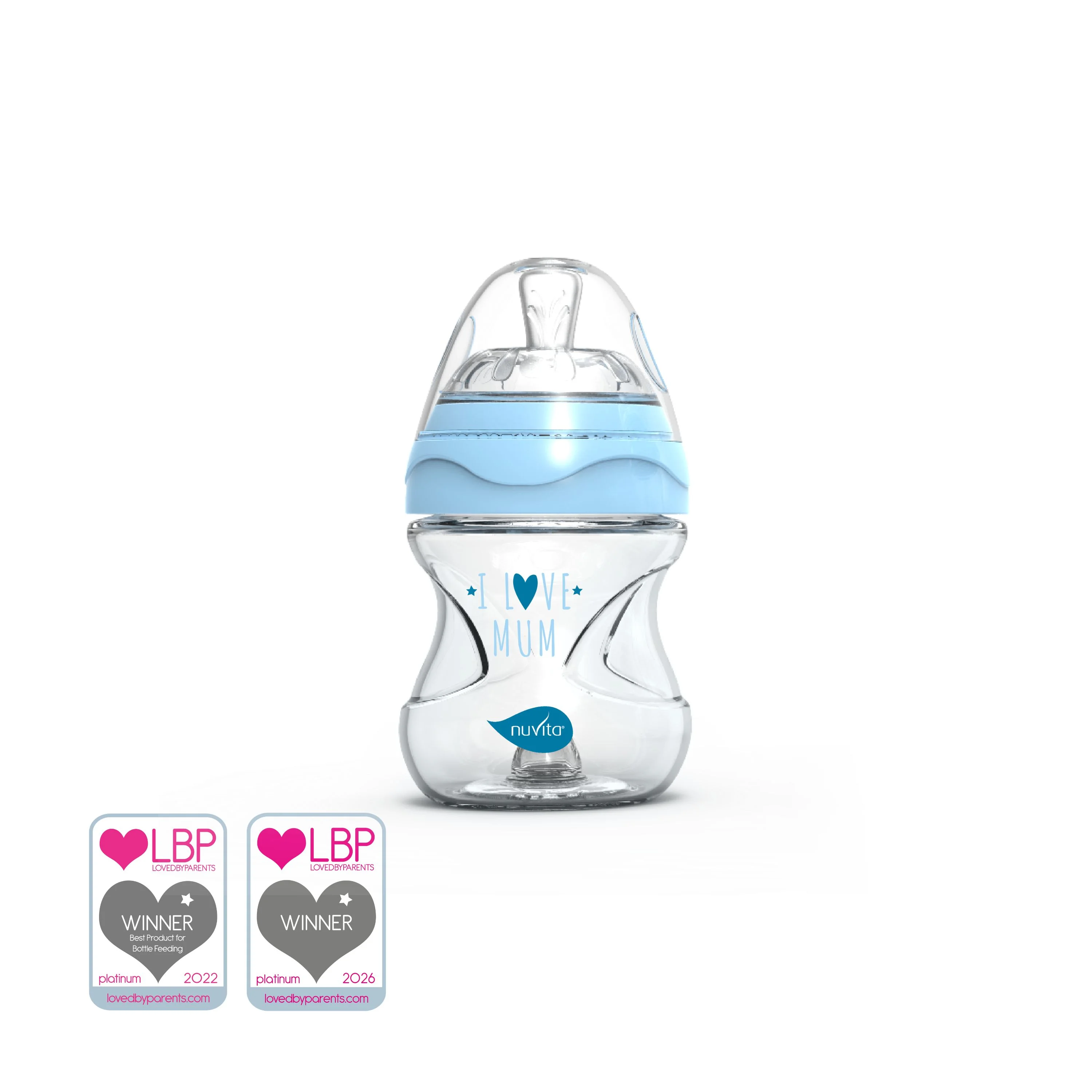 Collection Glass Biberon Vetro 140 ml Blu Con Valvola Riduci Coliche