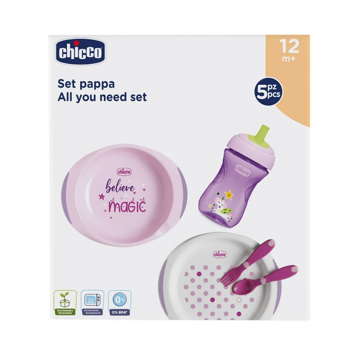 Chicco Set Pappa 12M+ Rosa Rosa