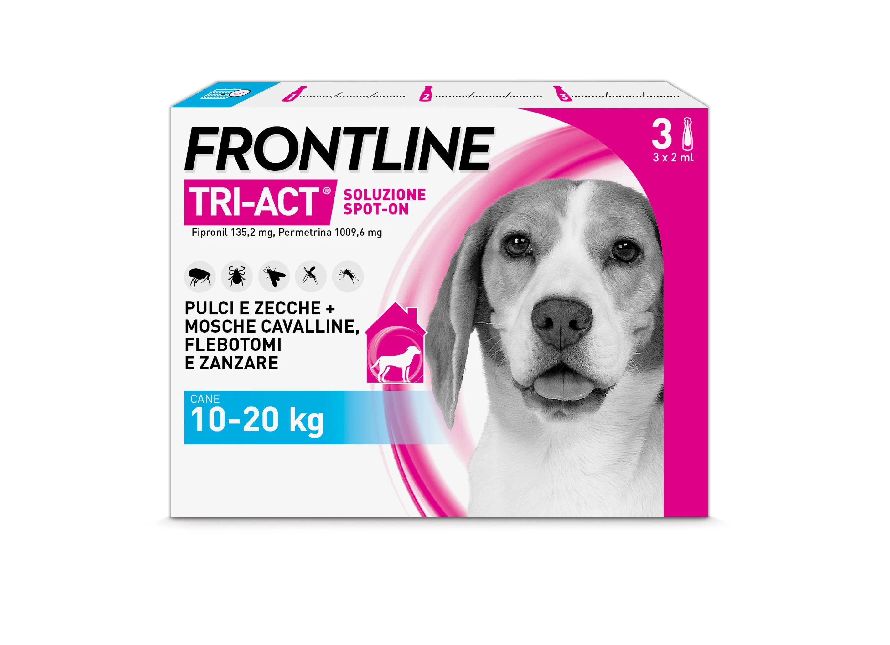 Frontline Tri-Act X3 Antiparassitario Per Cani Contro Parassiti E Insetti Volanti (10-20Kg)