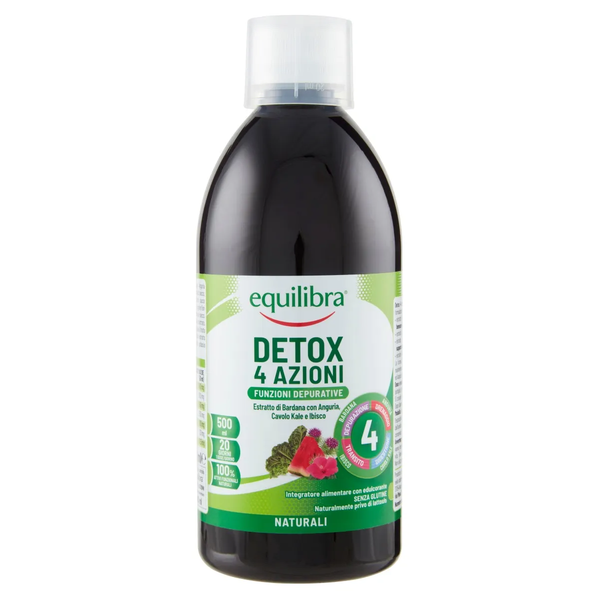 Equilibra Detox 4 Azioni Gusto Frutta 500 ml Depurativo Drenante