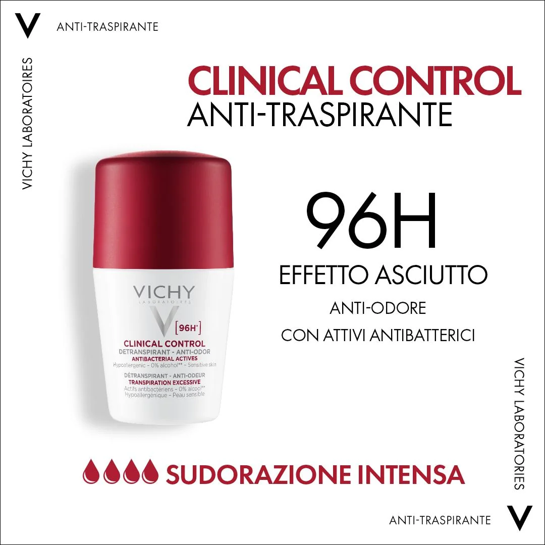 Vichy Deodorante Clinical Control 96H, 50 Ml Protezione Intensa