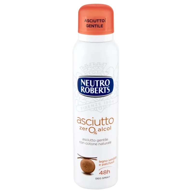 Neutro Roberts Deo Spray Asciutto Legno Sandalo Patchouli 150 ml Fragranza Morbida ed Elegante