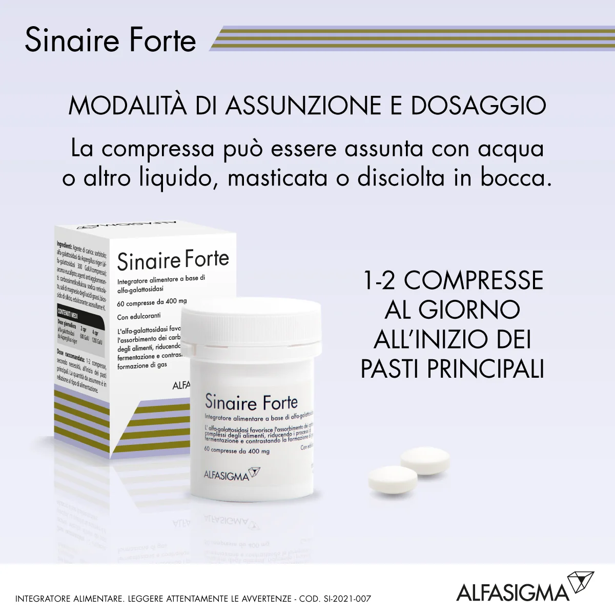 Sinaire Forte 60 Compresse Contro i Gas Intestinali