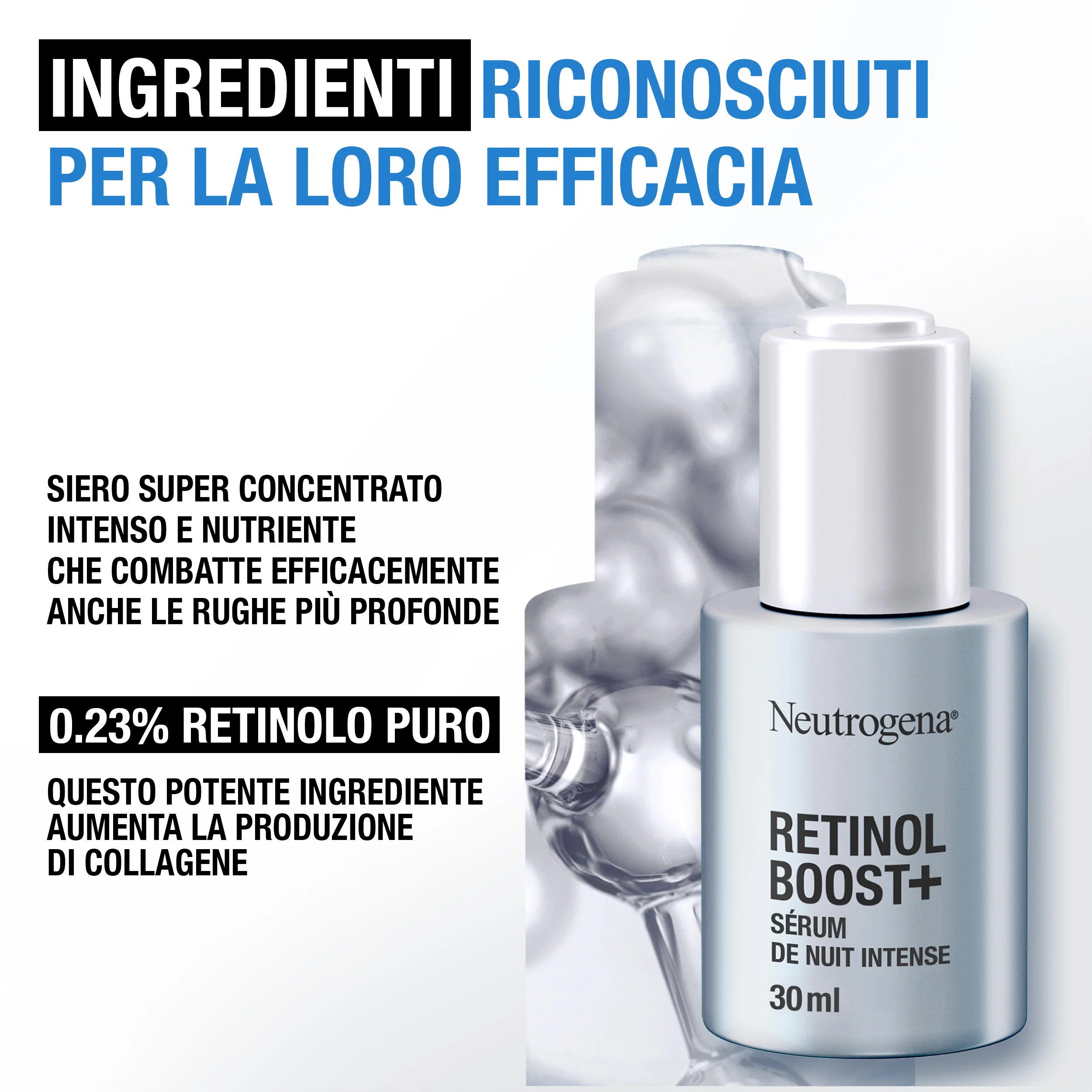 Neutrogena Duo Anti-Età e Protezione Retinol Boost Siero 30 ml +  Hydro Boost Fluido SPF50 15 ml Azione Intensiva