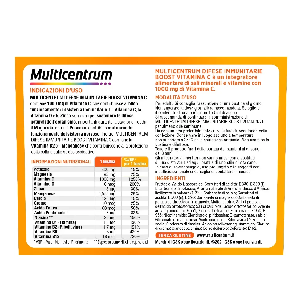 Multicentrum Difese Immunitarie 28 Bustine Integratore di Vitamine e Minerali
