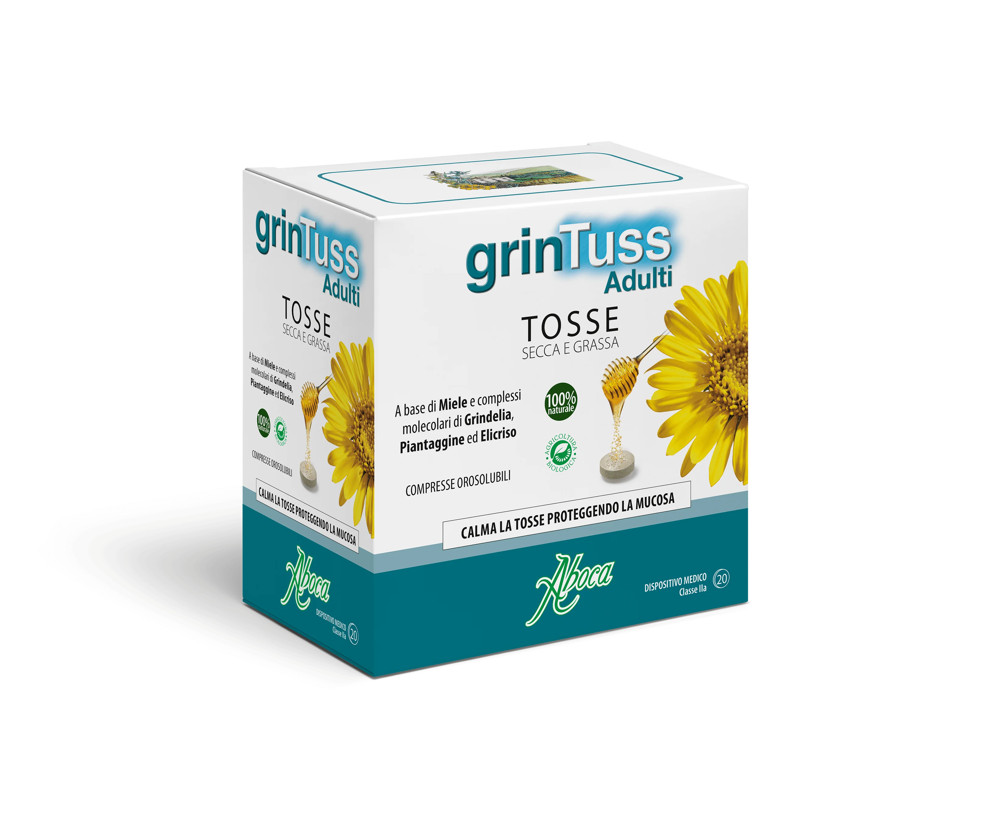 Aboca Grintuss Adulti 20 Compresse Orosolubili Rimedio Tosse Secca e Grassa