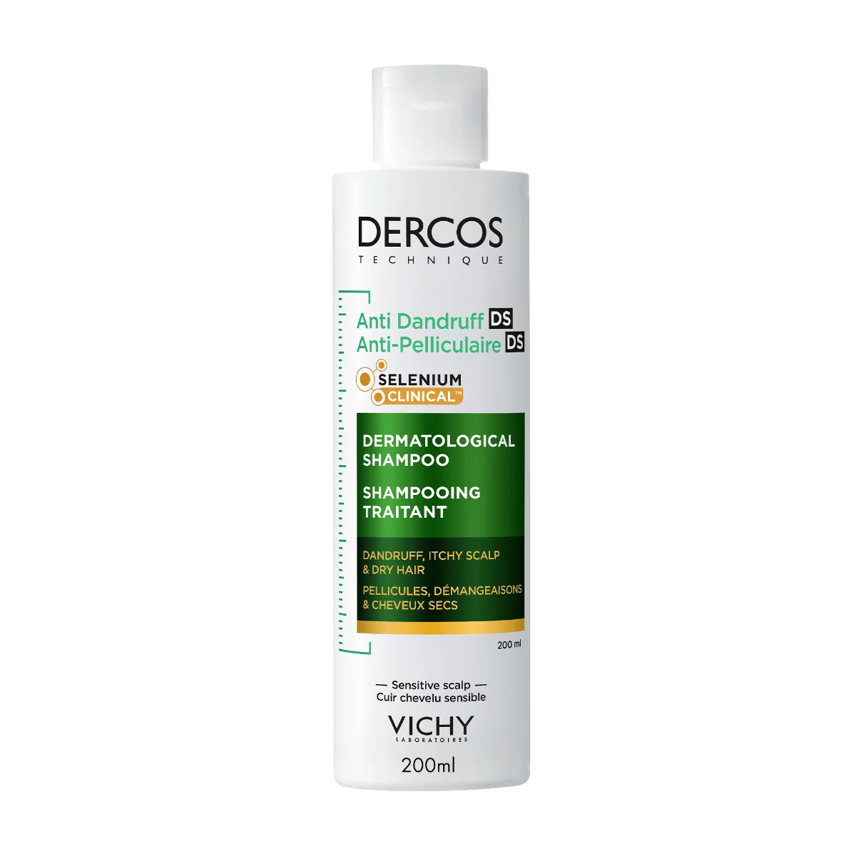 Vichy Dercos Technique Shampoo Antiforfora 200 ml Shampoo Trattante Capelli Secchi