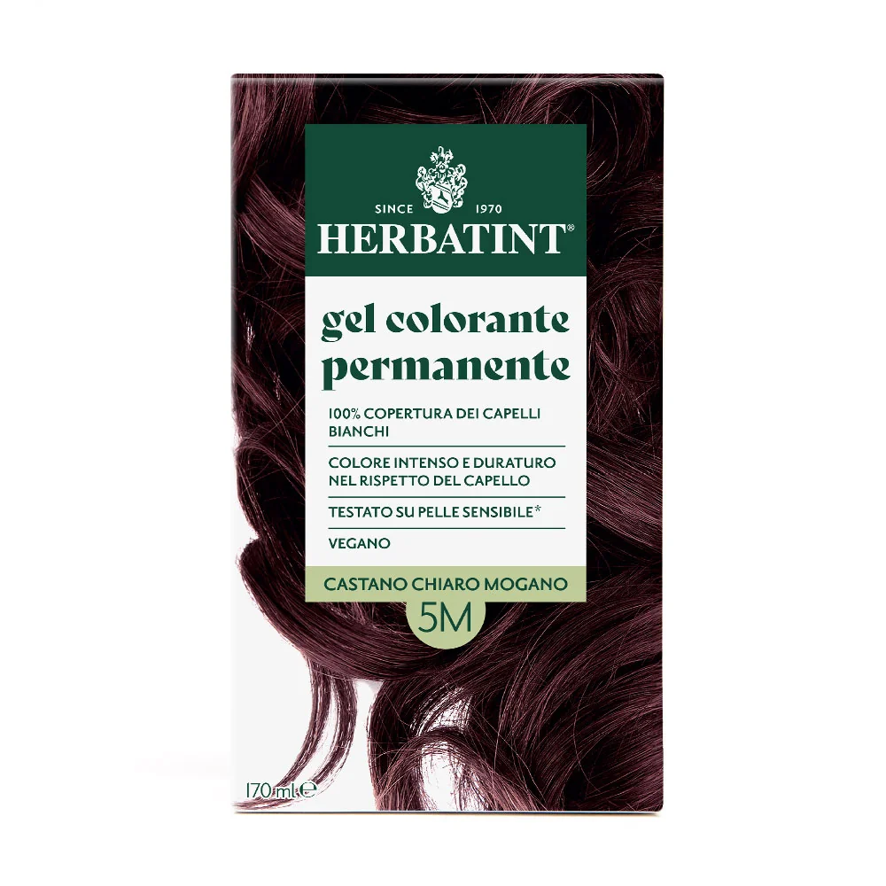 Herbatint Gel Colorante Permanente 5M Castano Chiaro Mogano 170 Ml Colore Intenso e Duraturo