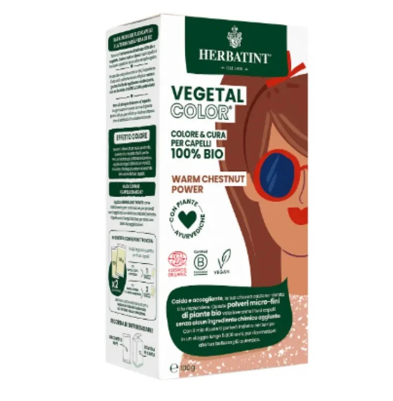 Herbatint Vegetal Color Warm Chestnu Power 100g Castano Caldo