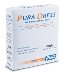 Garza Pura Dress 10X10 cm 100 Pezzi Veli di garza idrofili e sterili