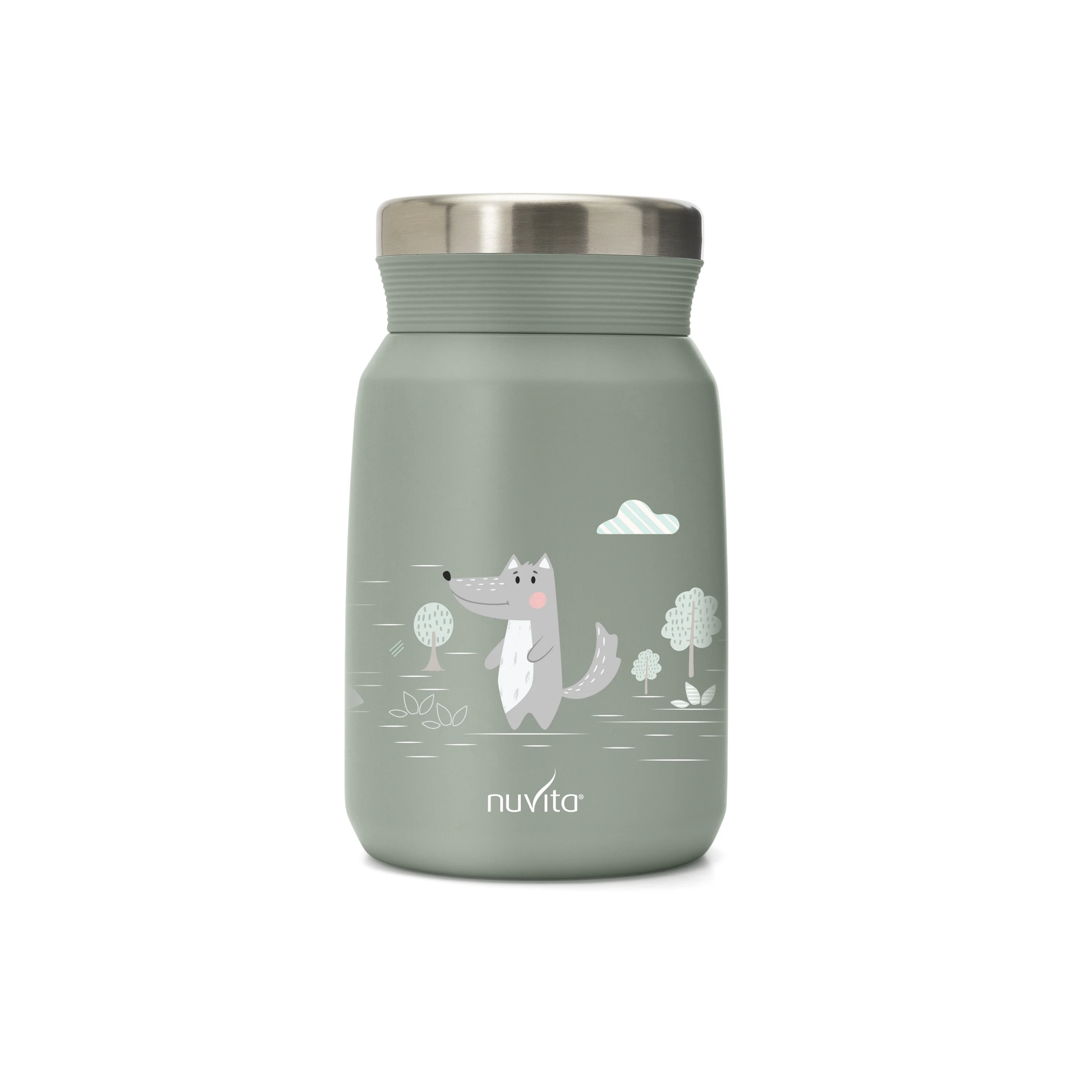 Nuvita Contenitore Termico in Acciaio Inox per Cibi liquidi e Solidi 500Ml Sage Green Contenitore Isotermico