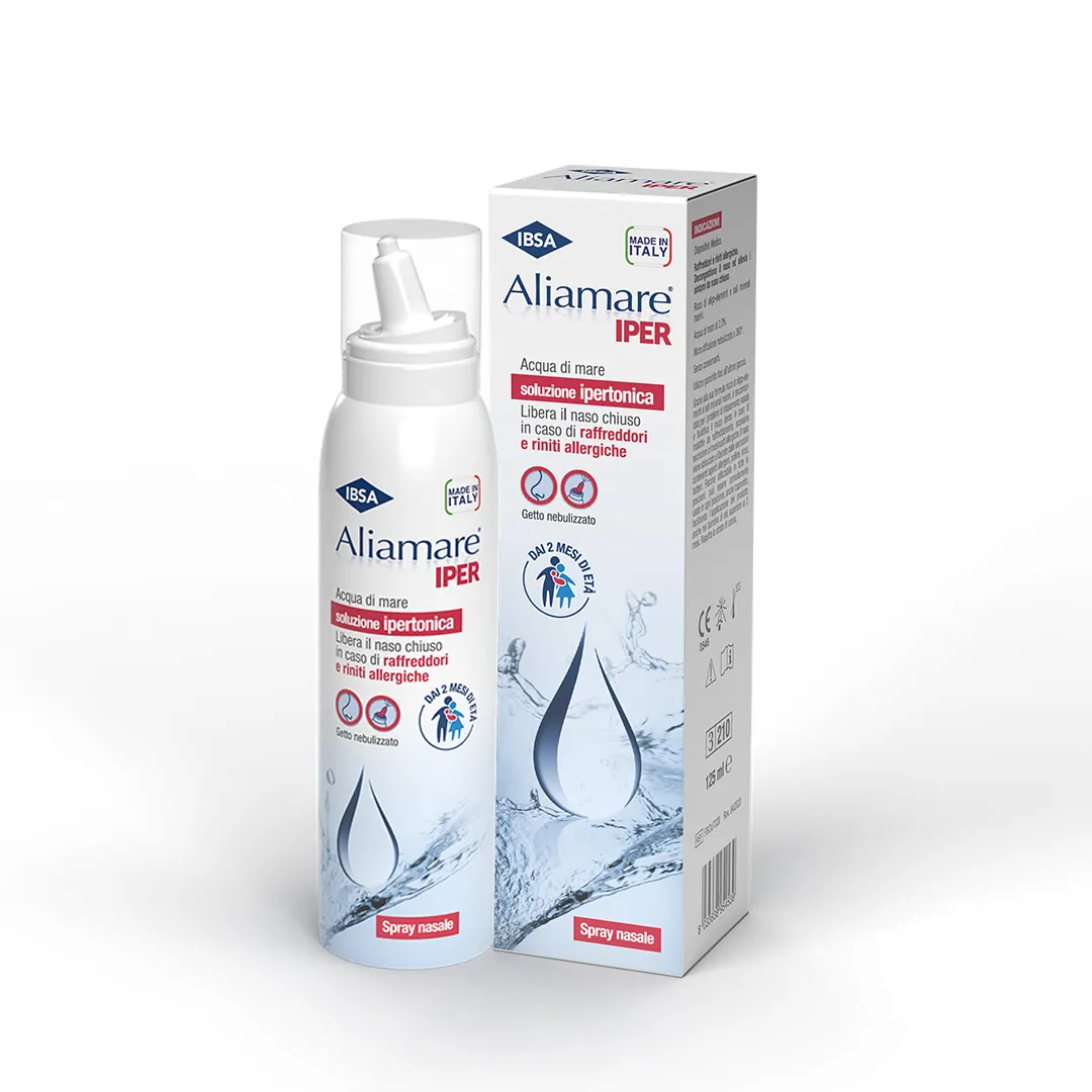 Aliamare Iper Spray Acqua di Mare Ipertonica 125 ml Igiene Nasale