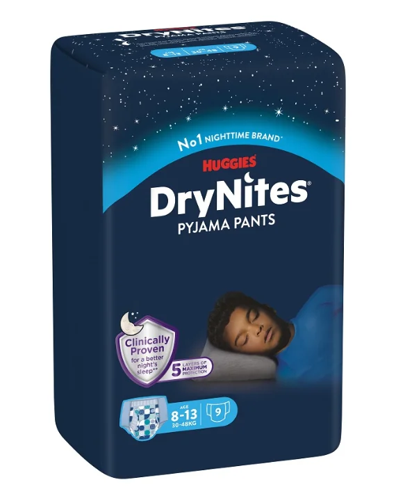 Huggies Drynites Mutandine Assorbenti Ragazzi 8-13 Anni 9 Pezzi