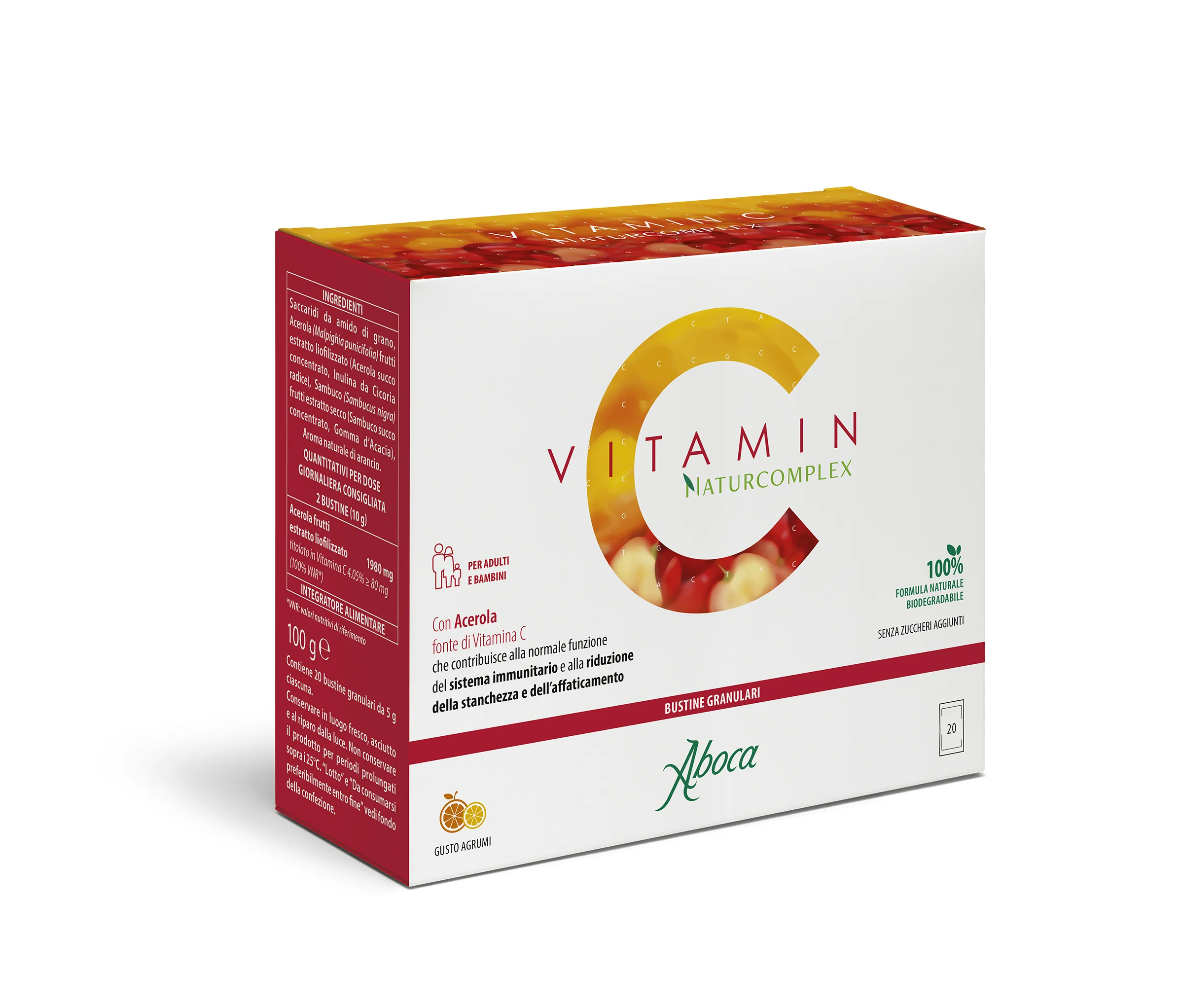 Aboca Vitamin C NaturComplex 20 Bustine Orosolubili Integratore con Vitamina C