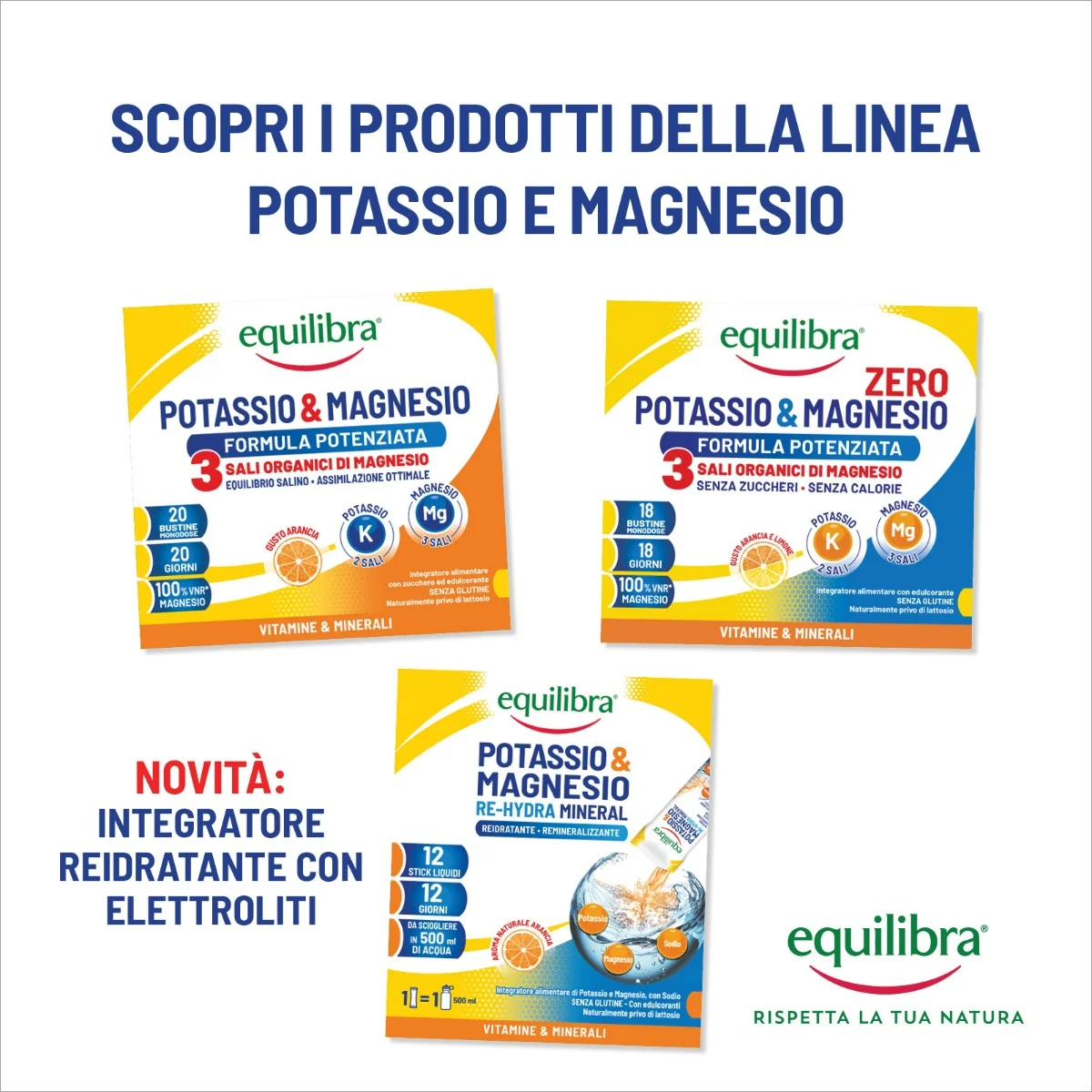 Potassio & Magnesio Zero 3 18 Bustine Sali Minerali Senza Zucchero