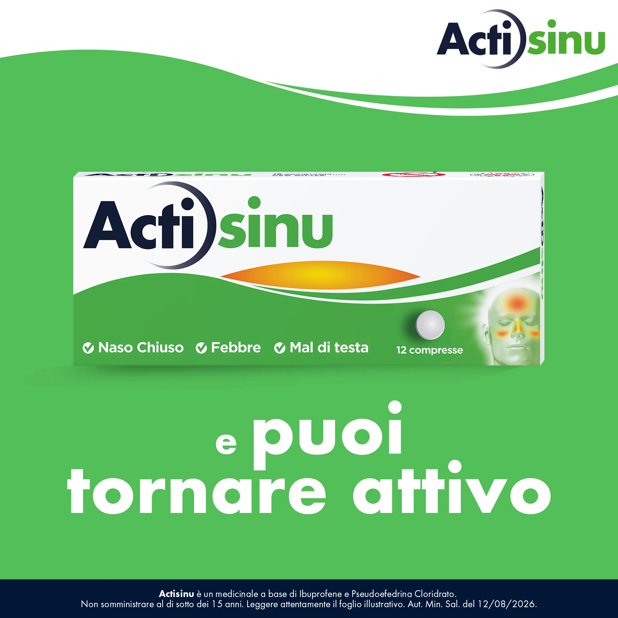 Actisinu 12 Compresse Rivestite 200 mg + 30 mg