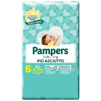 Pampers Baby-Dry Extralarge 15-30 kg 14 Pezzi 