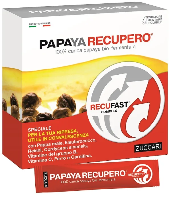 Zuccari Papaya Recupero 14 Sticks - Integratore per Ripresa e Convalescenza