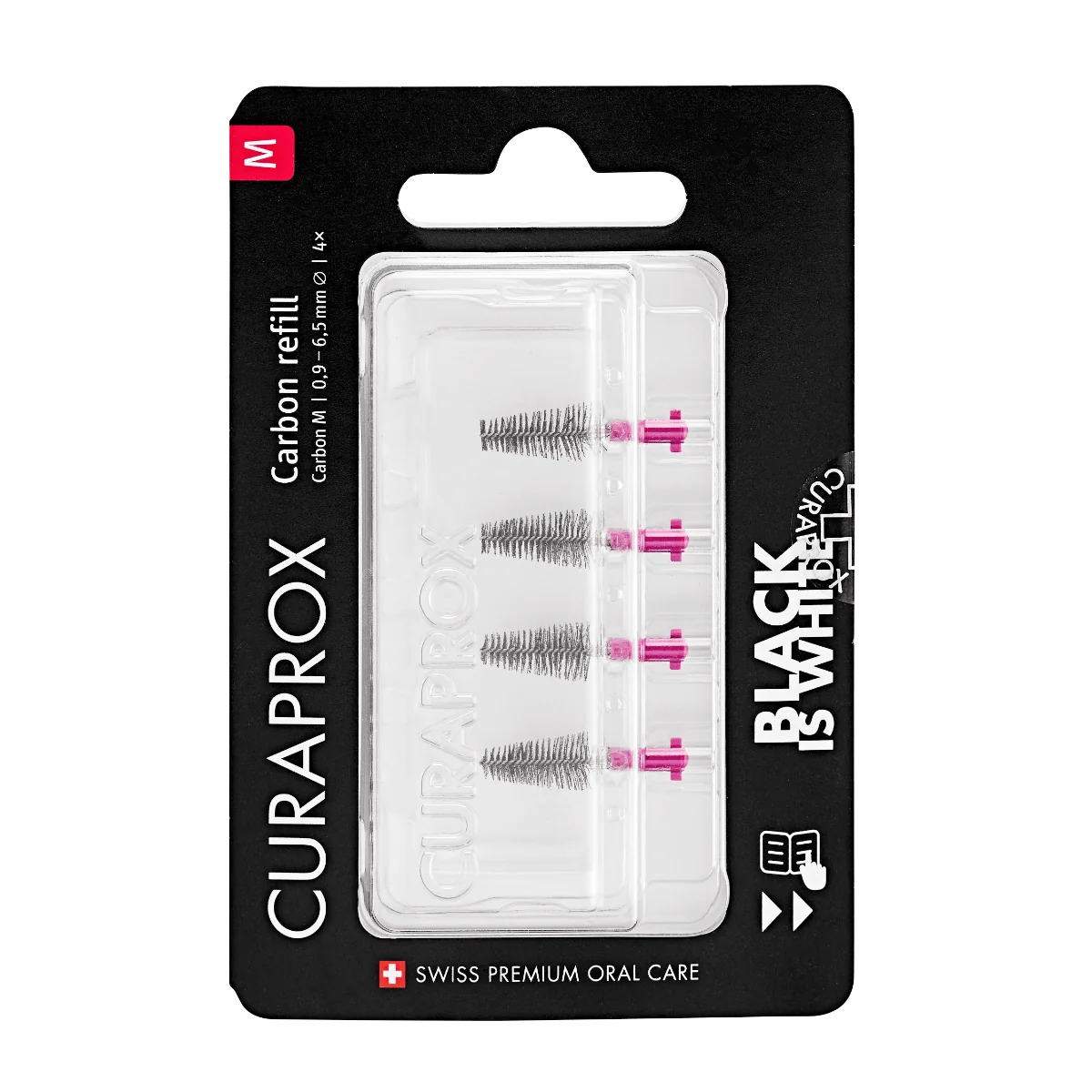 Curaprox Black Is White Carbon M Refill 4 pezzi Scovolino Interdentale
