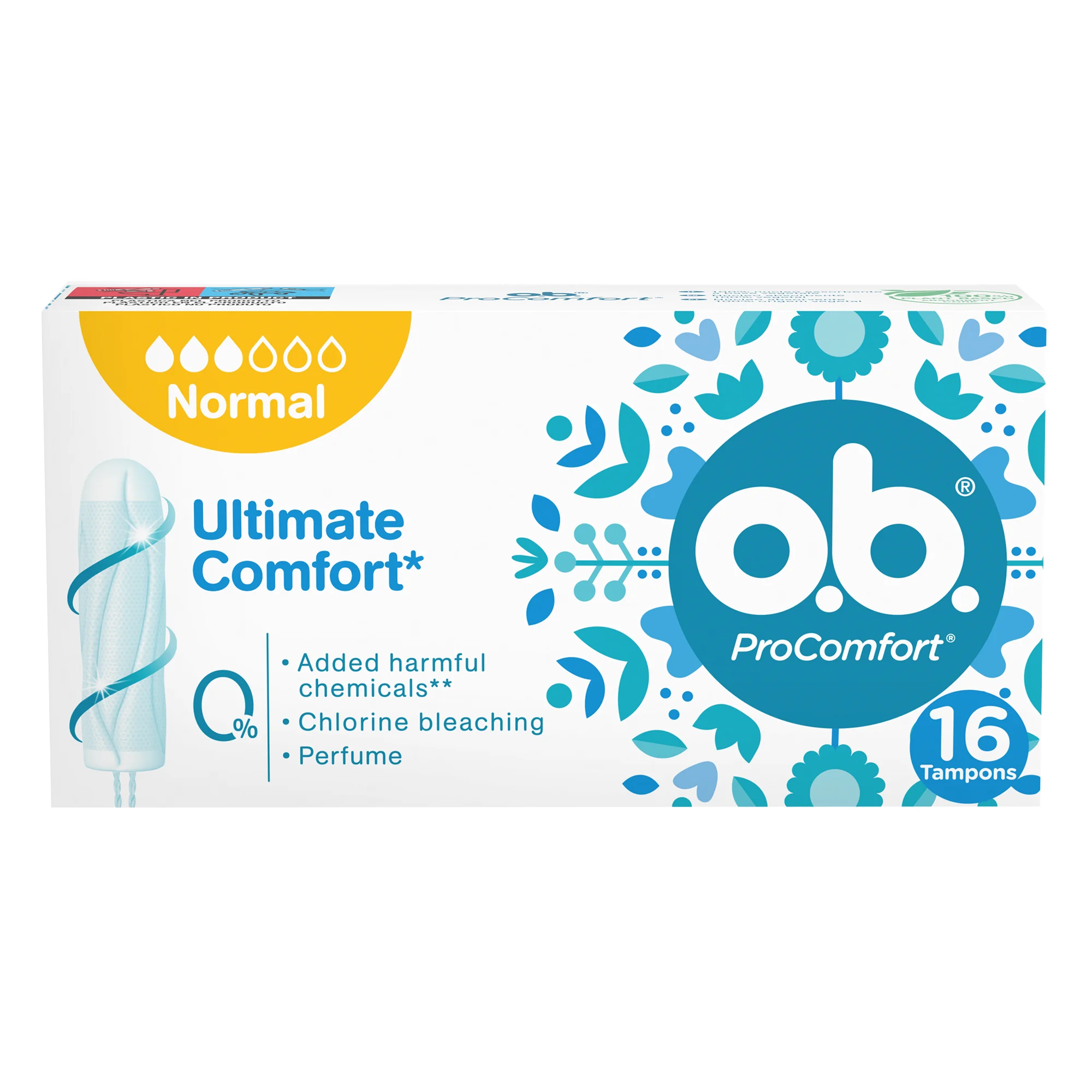 O.B. ProComfort Normal 16 Assorbenti Interni Flusso Leggero e Medio
