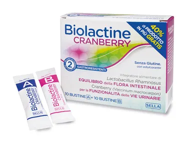 Biolactine Cranberry Integratore per le Vie Urinarie 10+10 Bustine