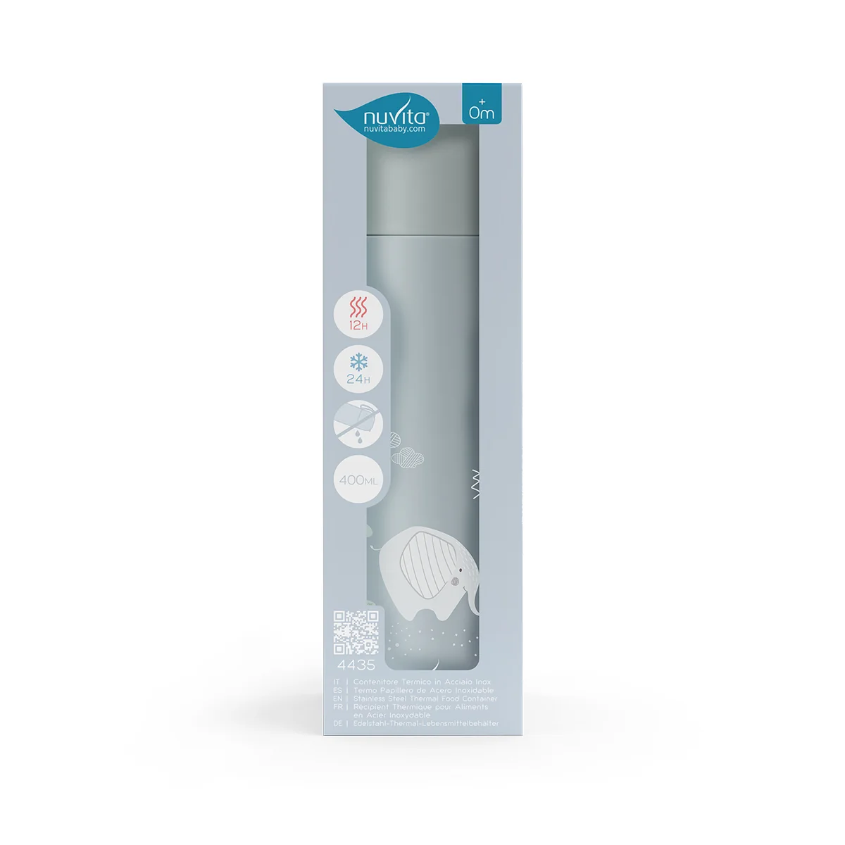 Borraccia Termica Con Manico In Silicone - Azzurra 400 ml