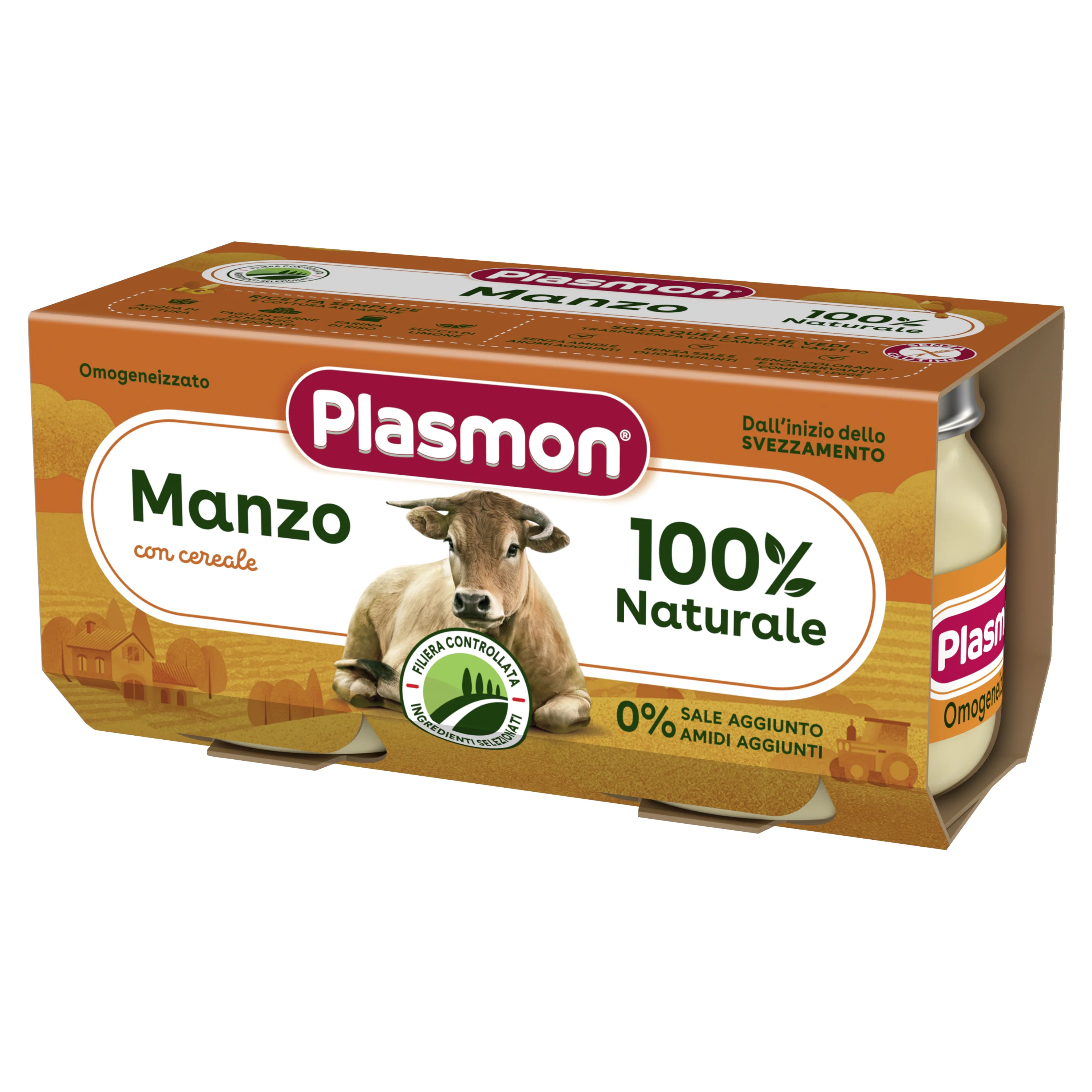 Plasmon Omogeneizzato Manzo 2 Vasetti Da 80 G Alimento per Infanzia