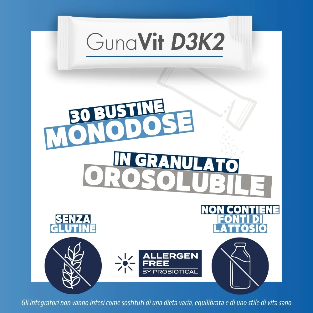 Gunavit D3K2 30Stick 2G Ossa e Benessere Intestinale