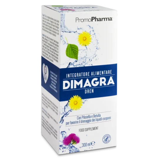 PromoPharma Dimagra Dren Sciroppo 200 ml Integratore per il Drenaggio dei Liquidi Corporei