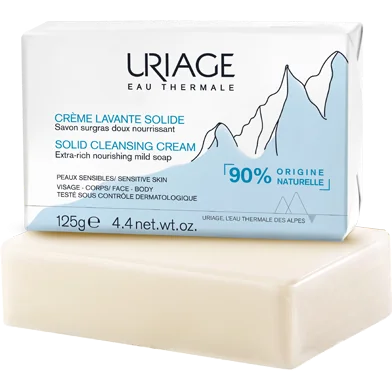 Uriage Crema Lavante Solida Panetto Idratante e Detergente 125g Ideale Per Viso e Corpo