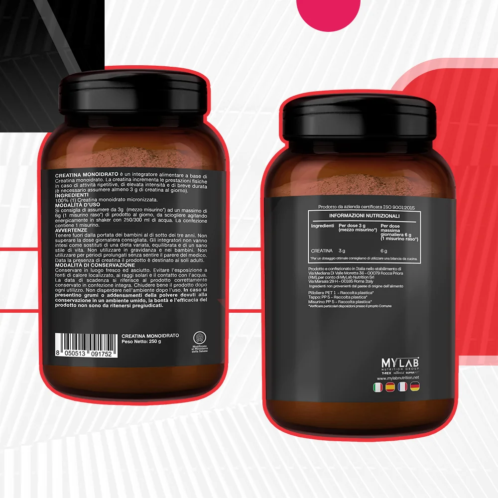 T-Rex Creatina Monoidrato Neutro 250 G Attività Sportiva