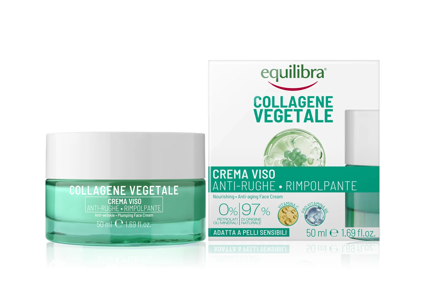 Equilibra Collagene Vegetale Crema Viso Anti Rughe Rimpolpante 50 ml Antiage