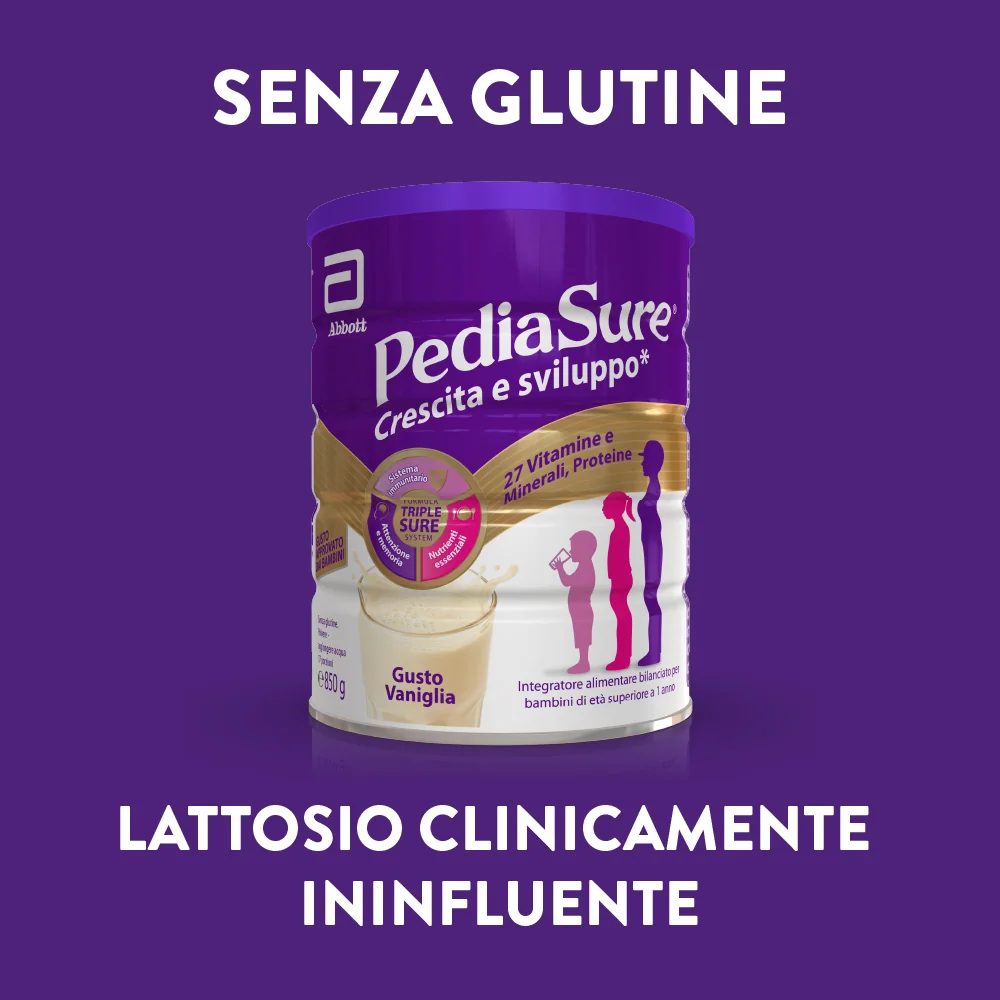 Pediasure Crescita E Sviluppo Integratore Multivitaminico Per Bambini 850g Vaniglia Integratore per la Crescita