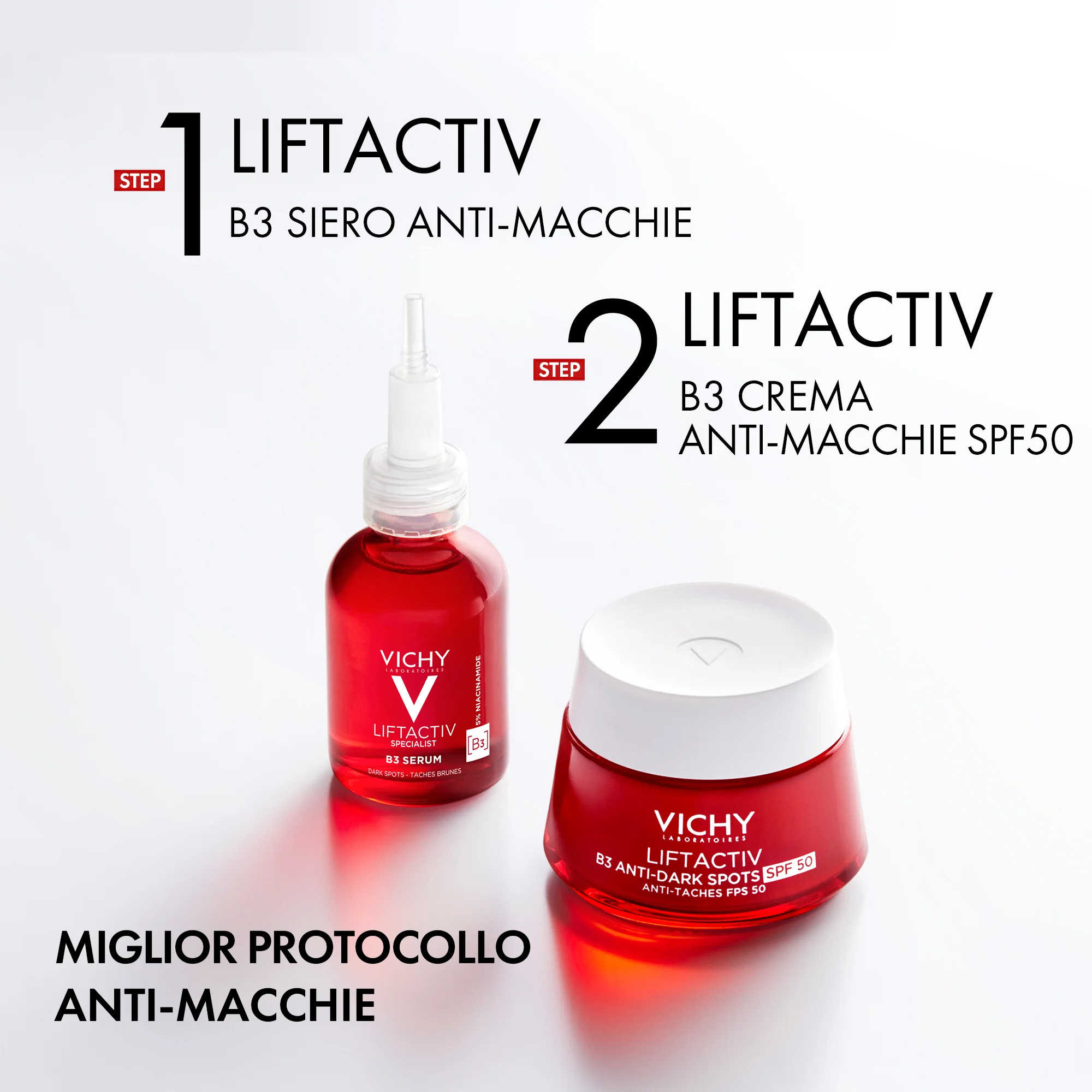 Vichy Liftactiv Crema Viso B3 SPF50, 50 Ml Anti-Macchie