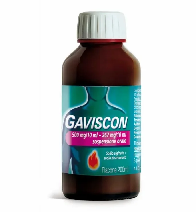 Gaviscon Os 500mg+267mg/10 ml Sciroppo 200 ml Per Bruciore di Stomaco