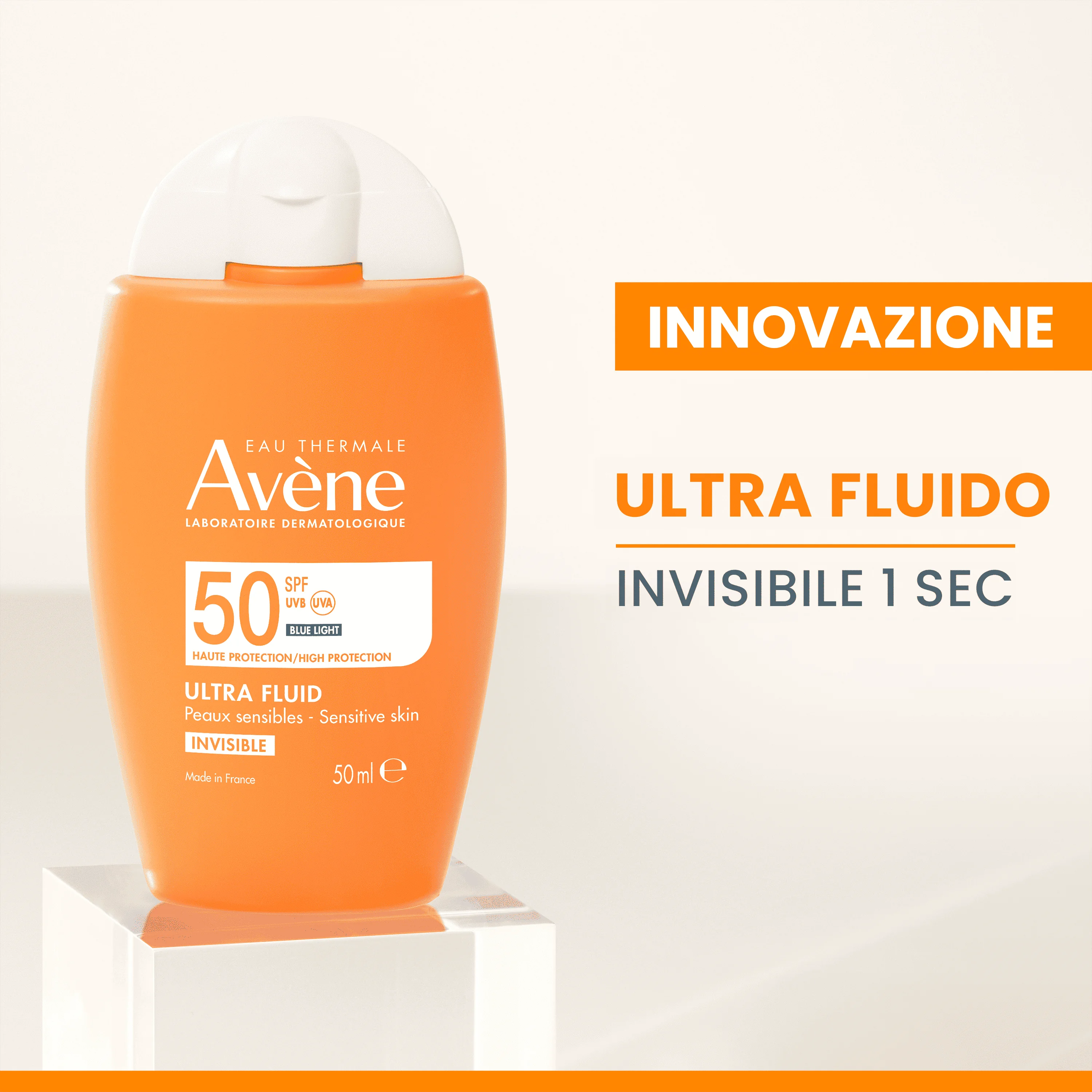 Eau Thermale Avène Ultra Fluid Invisibile Alta Protezione SPF50 50 ml Pelle Sensibile