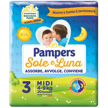 Pampers Sole & Luna Midi Taglia 3 (4-9 Kg) 20 Pannolini 