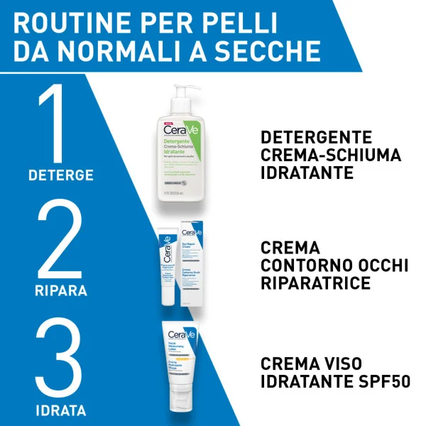 Cerave Crema Viso con SPF50, 50 Ml Idratante con protezione solare per uso quotidiano