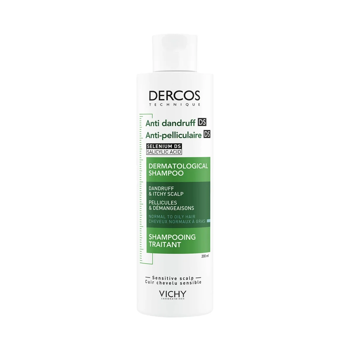 Vichy Dercos Shampoo Antiforfora 200 Ml Trattamento Ideale per Capelli Normali-Grassi