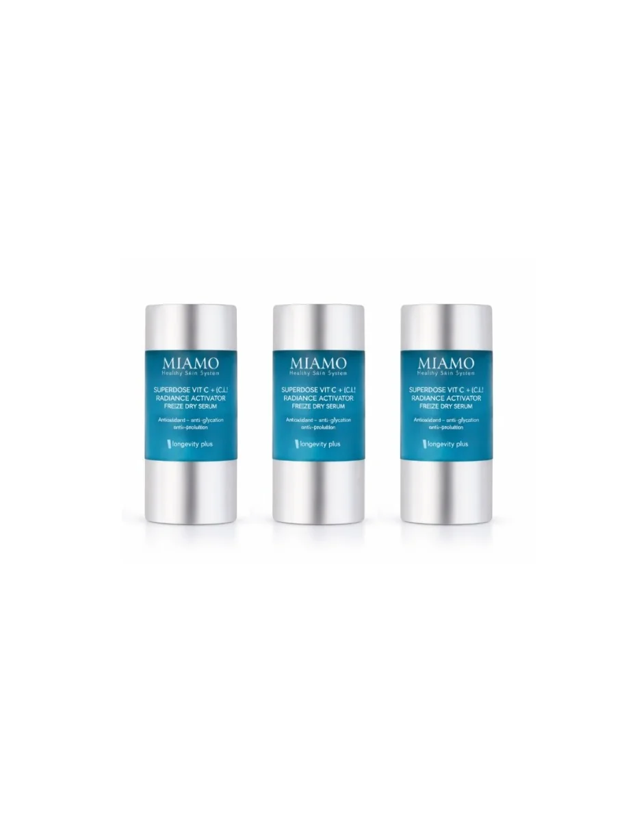 Miamo Longevity Plus Superdose Vitc C,L Radiance Activator Freeze Dry Serum 3 Pezzi Da 5 Ml
