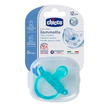 Chicco Physio Soft Gommotto Ciuccio Blu In Silicone +12 mesi 