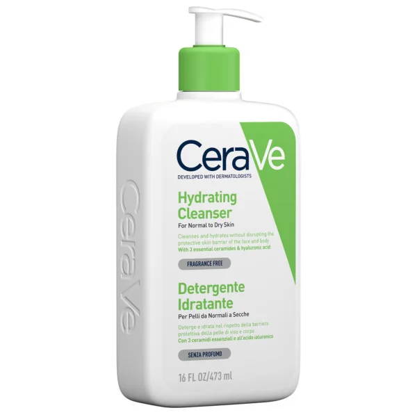 Cerave Detergente Idratante 473 Ml Pelle da Normale a Secca con Acido Ialuronico