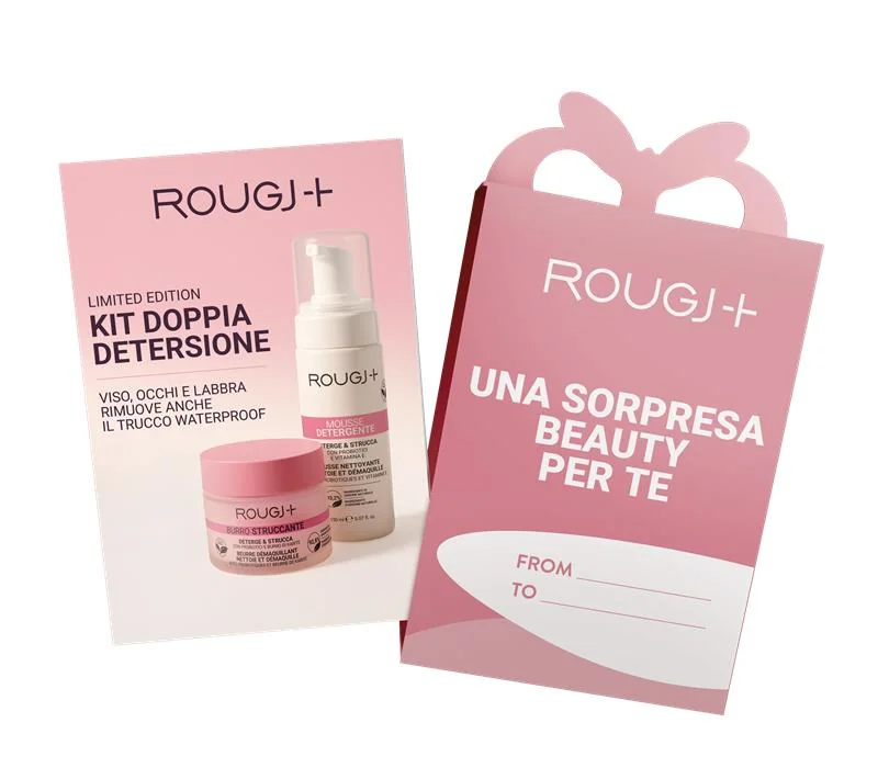 Rougj Kit Doppia Detersione Cofanetto Regalo Burro Struccante + Mousse Detergente