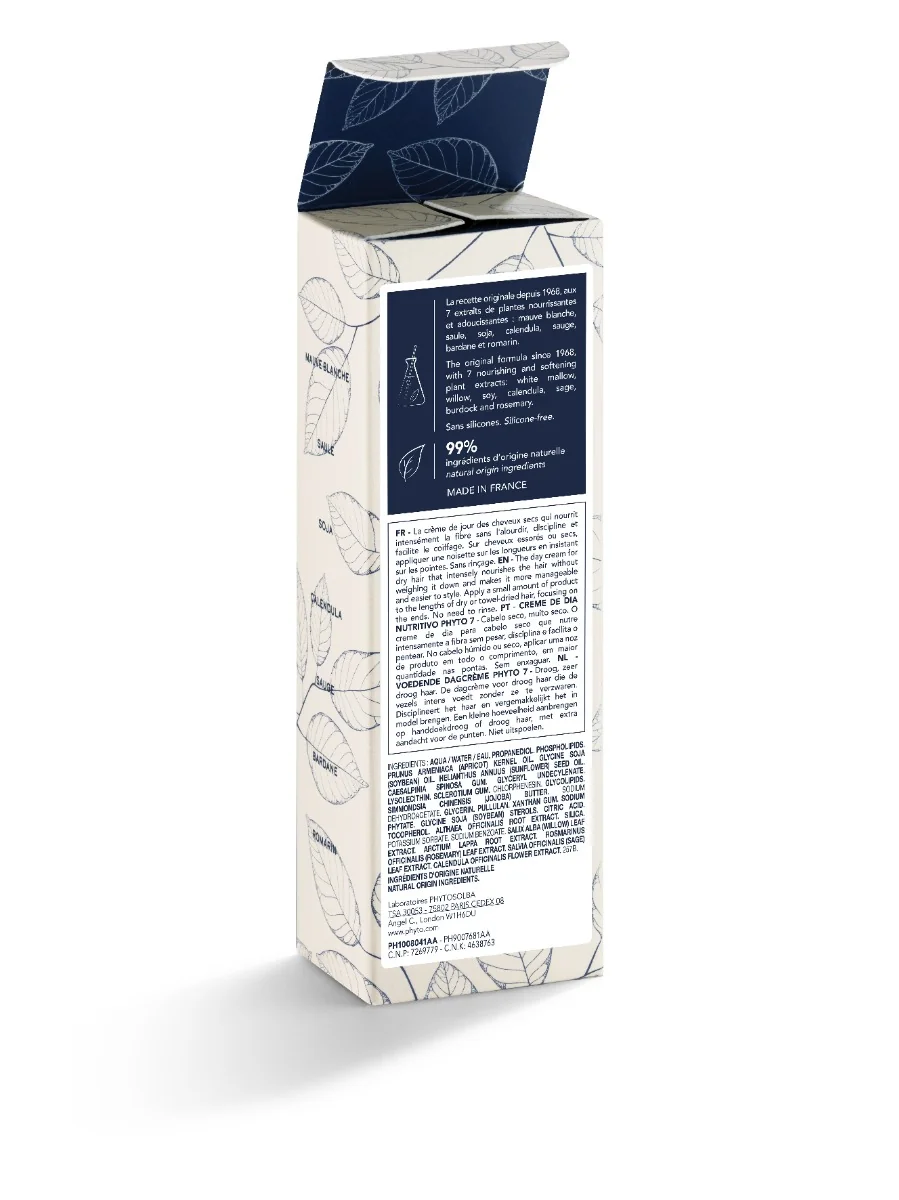 Phyto 7 Crema Giorno Disciplinante Nutriente Senza Risciacquo 50 ml Styling per capelli secchi