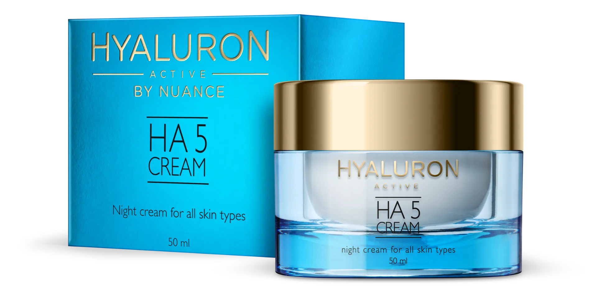 Nuance Hyaluron Active Ha 5 Night Cream 50 ml Per Tutti i Tipi di Pelle