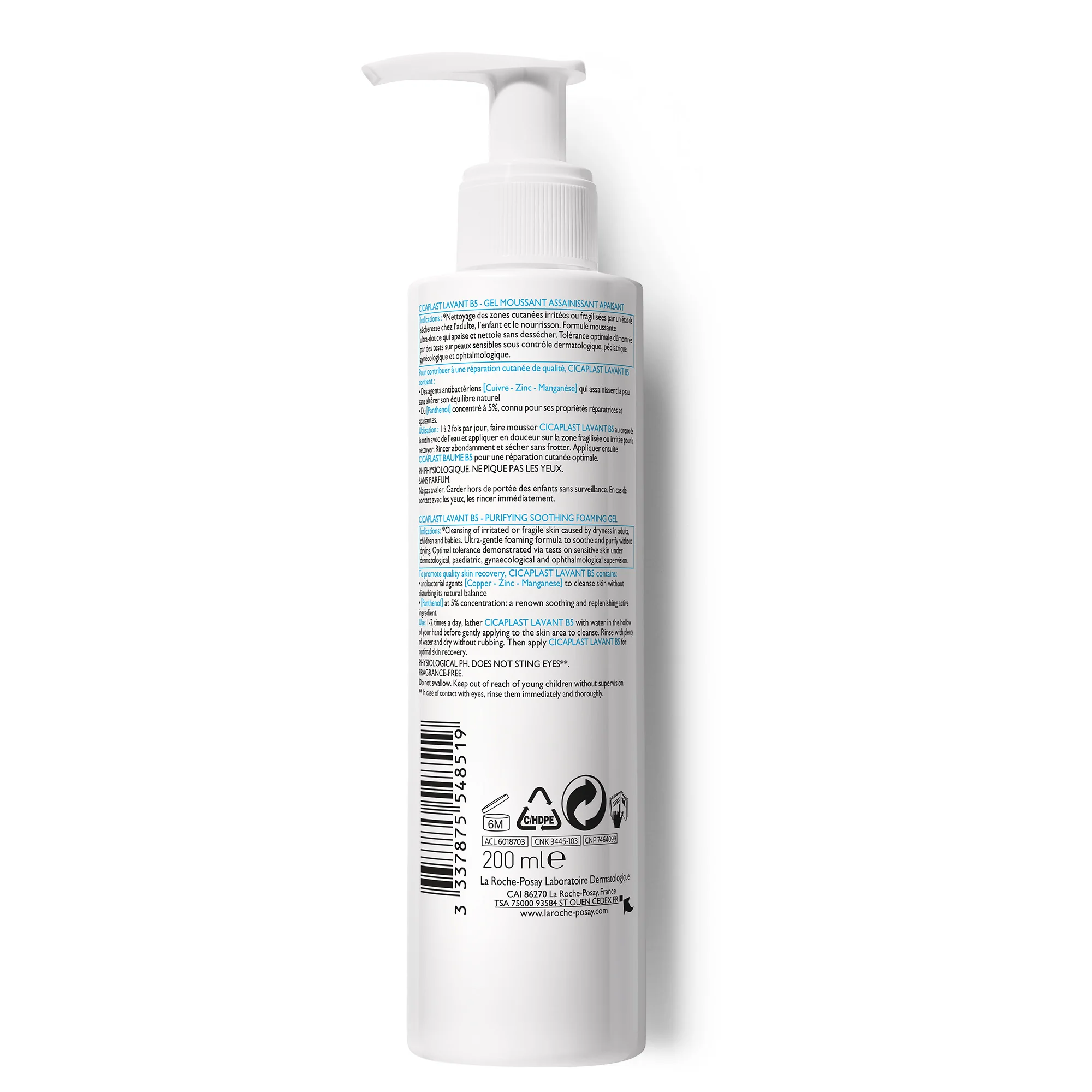 La Roche Posay Cicaplast Lavant B5 200 ml Gel Detergente Idratante Purificante