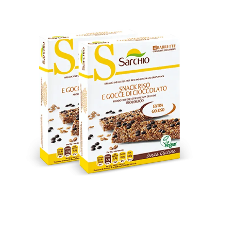 Sarchio Snack Riso E Gocce di Cioccolato Senza Glutine 80 g