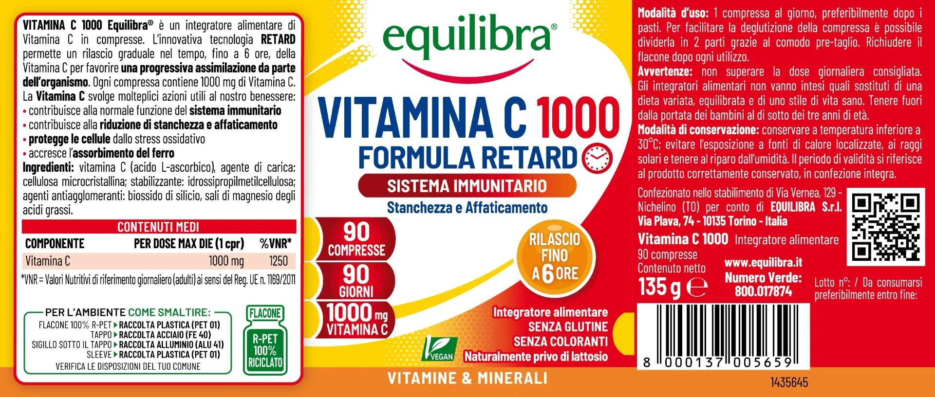 Equilibra Vitamina C 1000 90 Compresse Acido Ascorbico