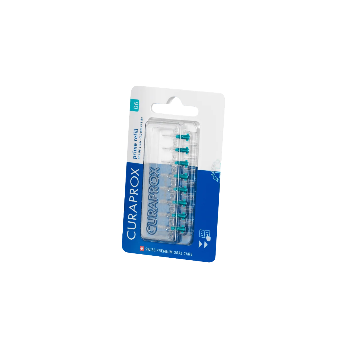 Curaprox Cps 06 Prime Refill Turquoise 8 pezzi Scovolino Interdentale