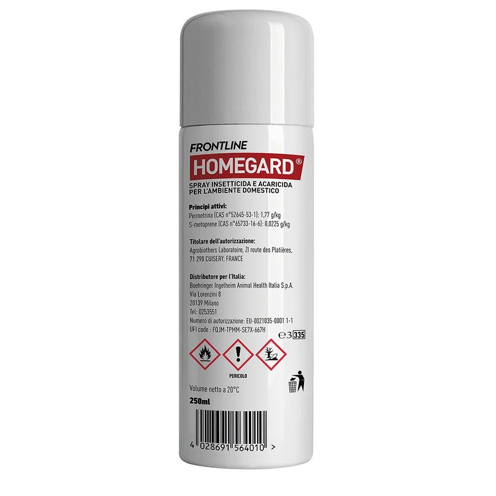 Frontline Homegard, Spray Insetticida E Acaricida Per L’Ambiente Domestico 250Ml